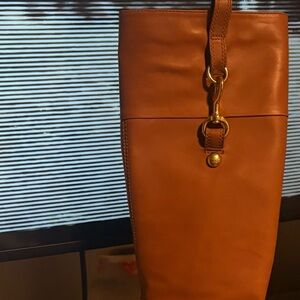 Coach Tan Leather Heeled Boots Brand New